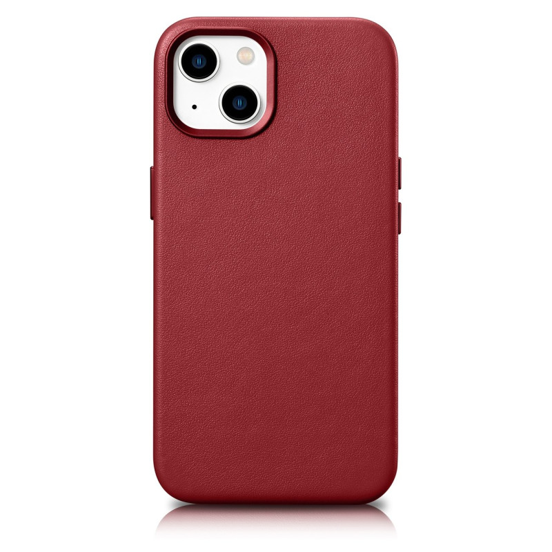 iCarer Case Odinis dangtelis iš natūralios odos skirtas iPhone 14 red (WMI14220705-RD) (suderinamas su MagSafe)