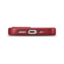 iCarer Case Odinis dangtelis iš natūralios odos skirtas iPhone 14 red (WMI14220705-RD) (suderinamas su MagSafe)