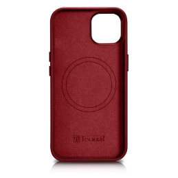 iCarer Case Odinis dangtelis iš natūralios odos skirtas iPhone 14 red (WMI14220705-RD) (suderinamas su MagSafe)