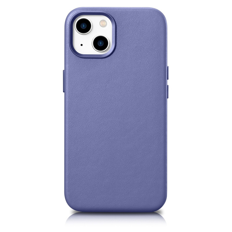 iCarer Case Odinis natūralios odos dėklas, skirtas iPhone 14 šviesiai violetinei spalvai (WMI14220705-LP) (suderinamas s...