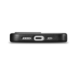 iCarer Case Odinis natūralios odos dėklas, skirtas iPhone 14 Pro Max juodas (WMI14220708-BK) (suderinamas su MagSafe)