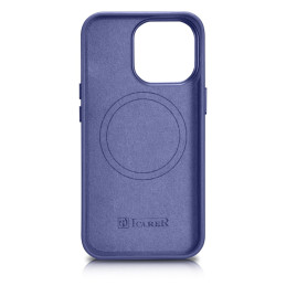iCarer Case Odinis natūralios odos dėklas, skirtas iPhone 14 Pro Max šviesiai violetinis (WMI14220708-LP) (suderinamas s...