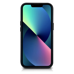 iCarer Litchi Premium Leather Case magnetinis odinis dėklas iPhone 14 su MagSafe juodu (WMI14220709-BK)