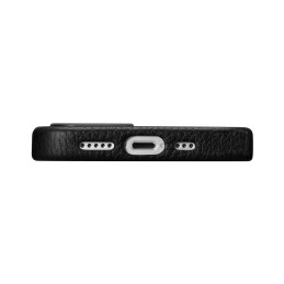 iCarer Litchi Premium Leather Case magnetinis odinis dėklas iPhone 14 su MagSafe juodu (WMI14220709-BK)