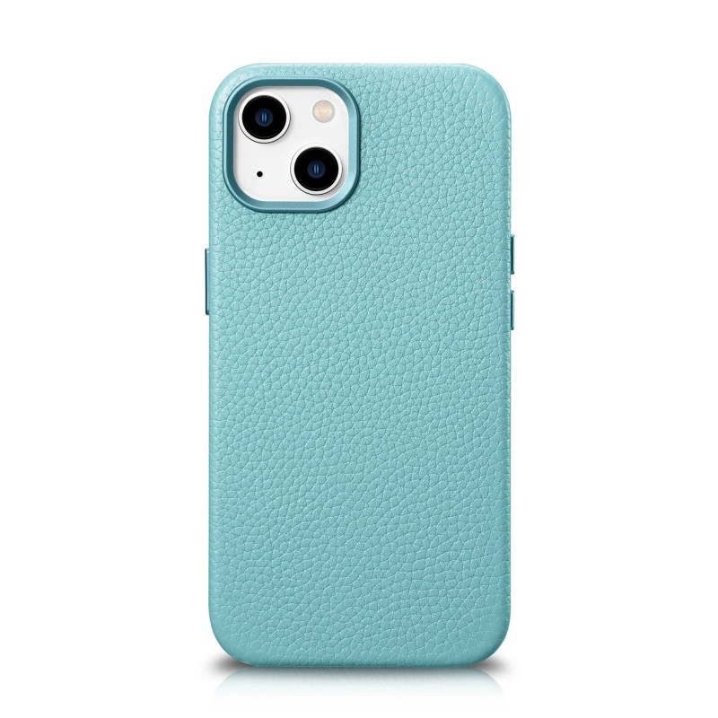 iCarer Litchi Premium Leather Case magnetinis odinis dėklas, skirtas iPhone 14 su MagSafe žalia spalva (WMI14220709-GN)