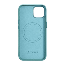 iCarer Litchi Premium Leather Case magnetinis odinis dėklas, skirtas iPhone 14 su MagSafe žalia spalva (WMI14220709-GN)