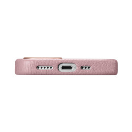 iCarer Litchi Premium Leather Case magnetinis odinis dėklas iPhone 14 su MagSafe rožine spalva (WMI14220709-PK)