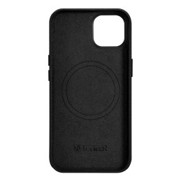 iCarer Litchi Premium Leather Case magnetinis odinis dėklas iPhone 14 Plus su MagSafe juodu (WMI14220711-BK)