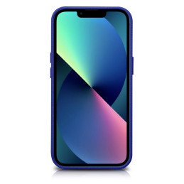iCarer Litchi Premium odinis dėklas iPhone 14 Plus magnetinis odinis dėklas su MagSafe tamsiai mėlyna spalva (WMI1422071...