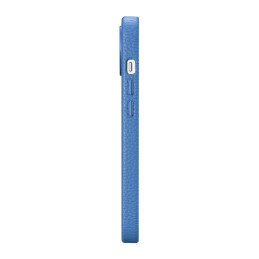 iCarer Litchi Premium odinis dėklas iPhone 14 Plus magnetinis odinis dėklas su MagSafe šviesiai mėlyna spalva (WMI142207...
