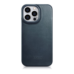 „iCarer CE Oil Wax Premium Leather Folio Case iPhone 14 Pro Leather Flip Case Magnetic MagSafe Blue (AKI14220706-BU)