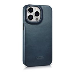 „iCarer CE Oil Wax Premium Leather Folio Case iPhone 14 Pro Leather Flip Case Magnetic MagSafe Blue (AKI14220706-BU)