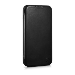 „iCarer CE Oil Wax Premium Leather Folio Case iPhone 14 Plus“ odinis atverčiamas dėklas Magnetic MagSafe Black (AKI14220...