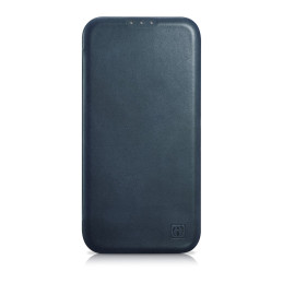 „iCarer CE Oil Wax Premium Leather Folio Case iPhone 14 Plus“ odinis atverčiamas dėklas Magnetic MagSafe Blue (AKI142207...