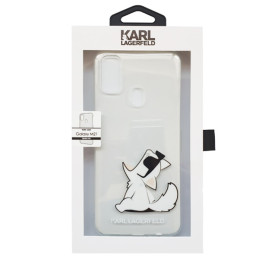 Karl Lagerfeld Choupette Fun dėklas Samsung Galaxy M21 - skaidrus
