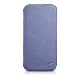 iCarer CE Premium Leather Folio Case iPhone 14 Odinis atverčiamas dėklas Magnetic MagSafe šviesiai violetinis (WMI142207...