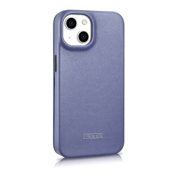 iCarer CE Premium Leather Folio Case iPhone 14 Odinis atverčiamas dėklas Magnetic MagSafe šviesiai violetinis (WMI142207...