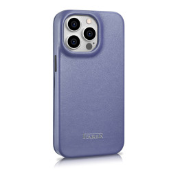 iCarer CE Premium Leather Folio Case iPhone 14 Pro Odinis atverčiamas dėklas Magnetic MagSafe šviesiai violetinis (WMI14...