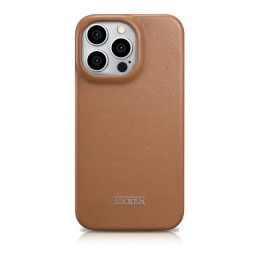 „iCarer CE Premium Leather Folio Case iPhone 14 Pro Max“ odinis dėklas su apverčiamu magnetiniu „MagSafe Brown“ (WMI1422...