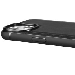 iCarer Leather Oil Wax dėklas iPhone 14 Pro Max odinis dangtelis juodas (WMI14220720-BK)