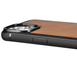 iCarer Leather Oil Wax dėklas iPhone 14 Pro Max odinis dangtelis rudas (WMI14220720-TN)