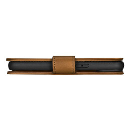 „iCarer Oil Wax Wallet Case 2in1 iPhone 14 Case“ odinis atverčiamas dangtelis, apsaugantis nuo RFID rudas (WMI14220721-T...