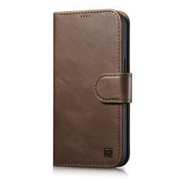 „iCarer Oil Wax Wallet Case“ 2 viename „iPhone 14 Pro Case“ odinis atverčiamas dangtelis nuo RFID rudos spalvos (WMI1422...