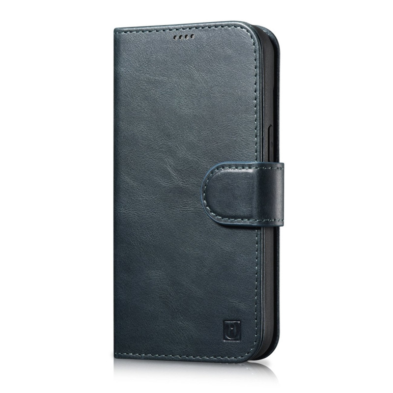 „iCarer Oil Wax Wallet Case“ 2 viename „iPhone 14 Pro Case“ odinis atverčiamas dangtelis, anti-RFID mėlynas (WMI14220722...