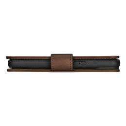 „iCarer Oil Wax Wallet Case“ 2 viename „iPhone 14 Plus“ dėklas, odinis atverčiamas dangtelis, apsaugantis nuo RFID rudos...