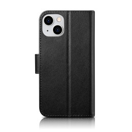 „iCarer“ piniginės dėklas 2 viename „iPhone 14“ dėklas, odinis atverčiamas dangtelis, apsaugantis nuo RFID, juodas (WMI1...