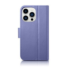 „iCarer Wallet Case 2in1 iPhone 14 Pro Case“ odinis atverčiamas dangtelis nuo RFID šviesiai violetinis (WMI14220726-LP)