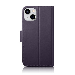 „iCarer“ piniginės dėklas 2 viename „iPhone 14 Plus“ dėklas, odinis atverčiamas dangtelis, apsaugantis nuo RFID tamsiai ...