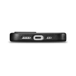 iCarer Case Odinis natūralios odos dėklas iPhone 14 Plus juodas (suderinamas su MagSafe)