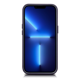 iCarer Case Odinis natūralios odos dėklas, skirtas iPhone 14 Plus tamsiai violetinis (suderinamas su MagSafe)