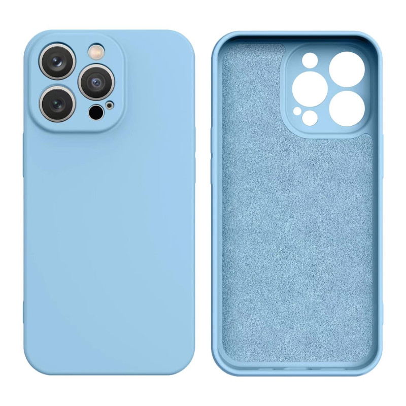 Silikono dėklas iPhone 14 Plus, silikoninis dangtelis, šviesiai mėlynas