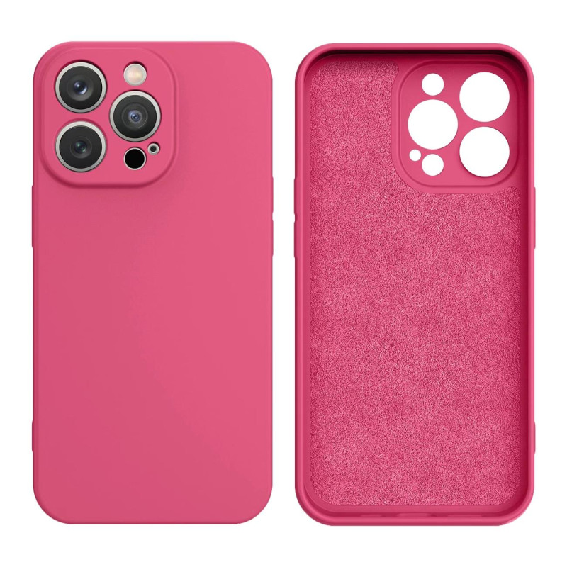 Silikono dėklas iPhone 14 Plus, silikoninis dangtelis, fuksija