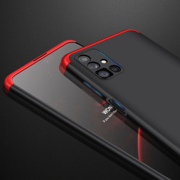 GKK 360 Protection Case dėklas visam Samsung Galaxy M51 priekiniam ir galiniam dangčiui juodos ir raudonos spalvos
