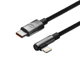 Baseus CAVP000201 kampinis Lightning – USB-C laidas 20W 480Mb/ s 1m – juodas
