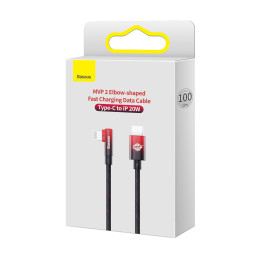 Baseus CAVP000220 kampinis Lightning - USB-C PD laidas 20W 480Mb/ s 1m - raudonas