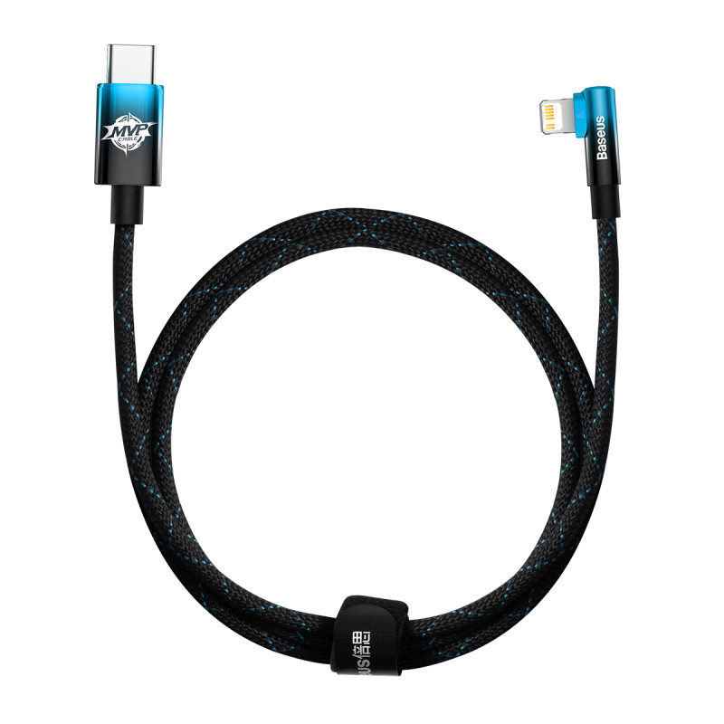 Baseus CAVP000221 kampinis Lightning - USB-C PD laidas 20W 480Mb/ s 1m - mėlynas