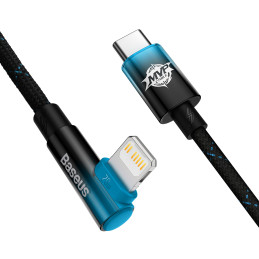 Baseus CAVP000221 kampinis Lightning - USB-C PD laidas 20W 480Mb/ s 1m - mėlynas