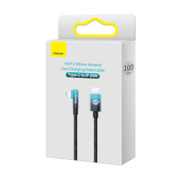 Baseus CAVP000221 kampinis Lightning - USB-C PD laidas 20W 480Mb/ s 1m - mėlynas