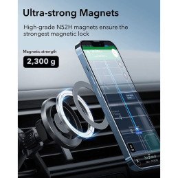 ESR Halolock magnetinis laikiklis su MagSafe automobilio orlaidei - pilka