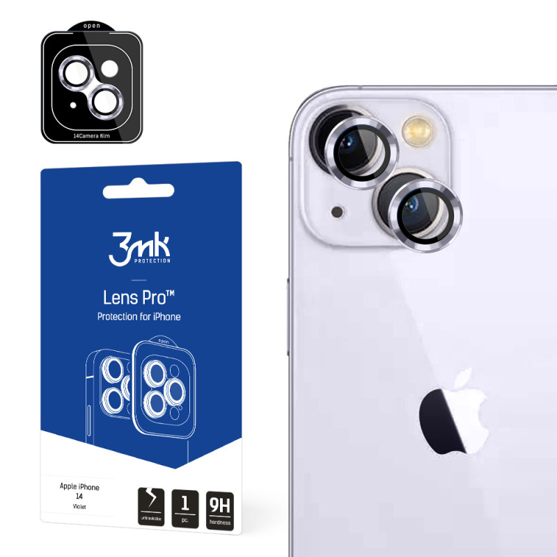 3mk Lens Protection Pro fotoaparato dangtelis, skirtas iPhone 14 – violetinė