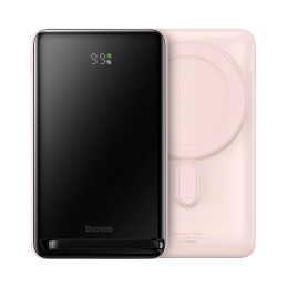 „Baseus“ magnetinis laikiklis „Powerbank“ su „MagSafe“ 10 000 mAh 20 W - rožinis + USB-C laidas 60 W 0,5 m
