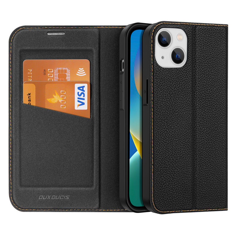 Dux Ducis Skin X2 dėklas iPhone 14 Plus dangtelis su magnetiniu atvartu juodas