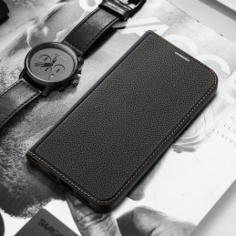 Dux Ducis Skin X2 dėklas iPhone 14 Plus dangtelis su magnetiniu atvartu juodas