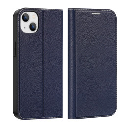 Dux Ducis Skin X2 dėklas iPhone 14 Plus dangtelis su magnetiniu atvartu mėlynos spalvos