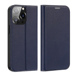 Dux Ducis Skin X2 dėklas iPhone 14 Pro dangtelis su magnetiniu atvartu mėlynos spalvos