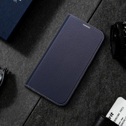 Dux Ducis Skin X2 dėklas iPhone 14 Pro dangtelis su magnetiniu atvartu mėlynos spalvos